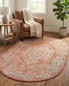 Patio Heritage Collection Area Rug -  Augusta (Rust Red) Oval Rust Red  lifestyle 80
