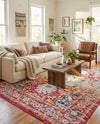 Parisian Elegance Collection Area Rug - Versailles (Pink Gray) Rectangle Pink Gray  lifestyle 11
