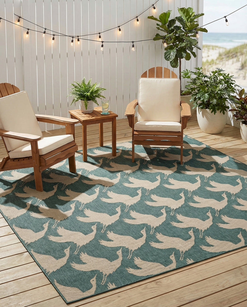 Seaside Haven Rugs Collection Area Rug -  Pelican Rectangle Stone Blue  lifestyle 11
