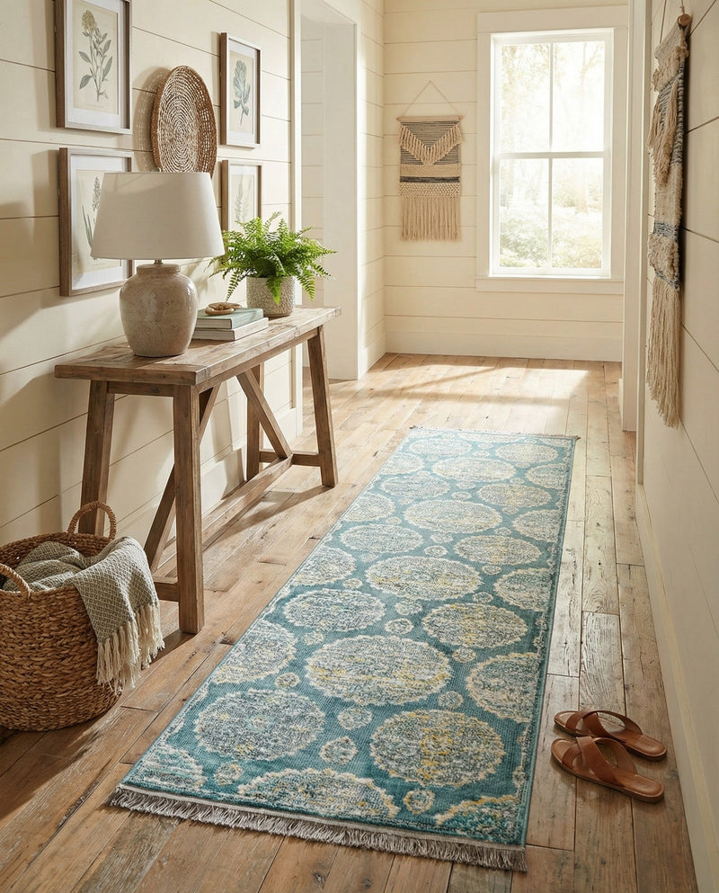 Arcadia Rugs Collection Area Rug -  Atlantis (Gray and Blue) Runner Gray and Blue  lifestyle 82