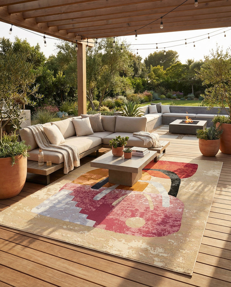 Urban Terrace Collection Area Rug -  Skyline Rectangle Multi  lifestyle 10