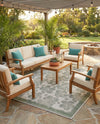 Coastal Terrace Collection Area Rug -  Marina Rectangle Ivory and Beige  lifestyle 17