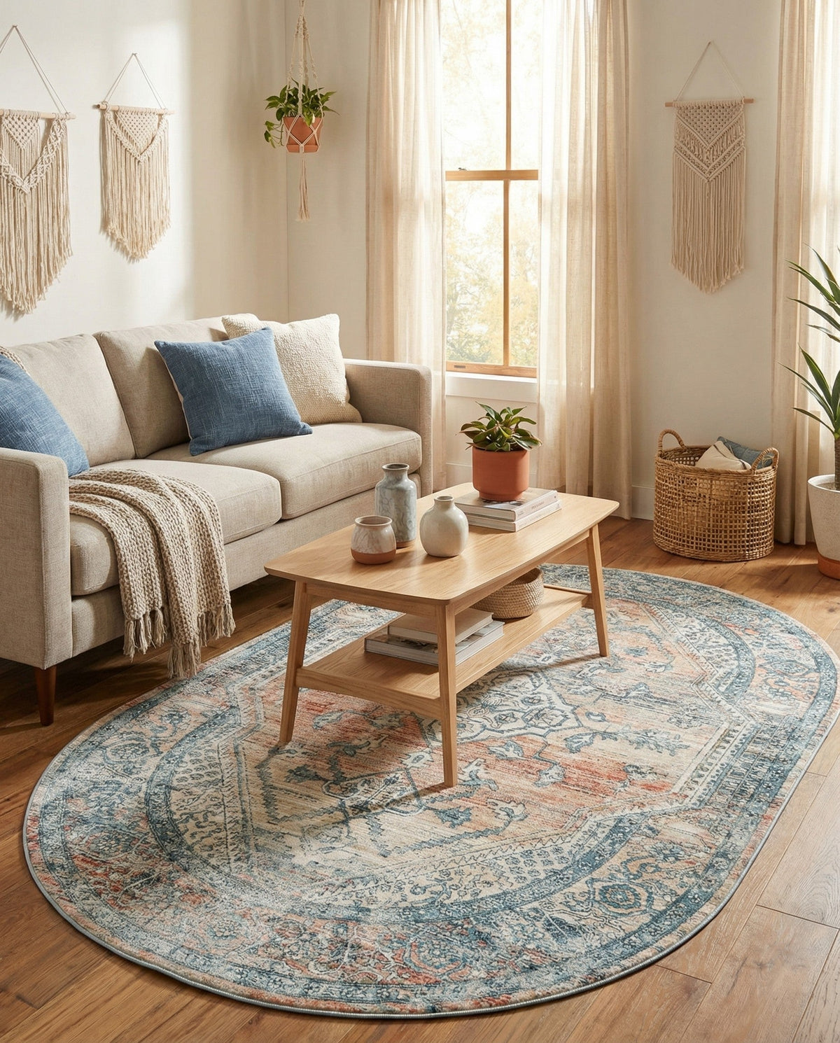 Coastal Haven Collection Area Rug -  Marina Oval Multi  lifestyle 78