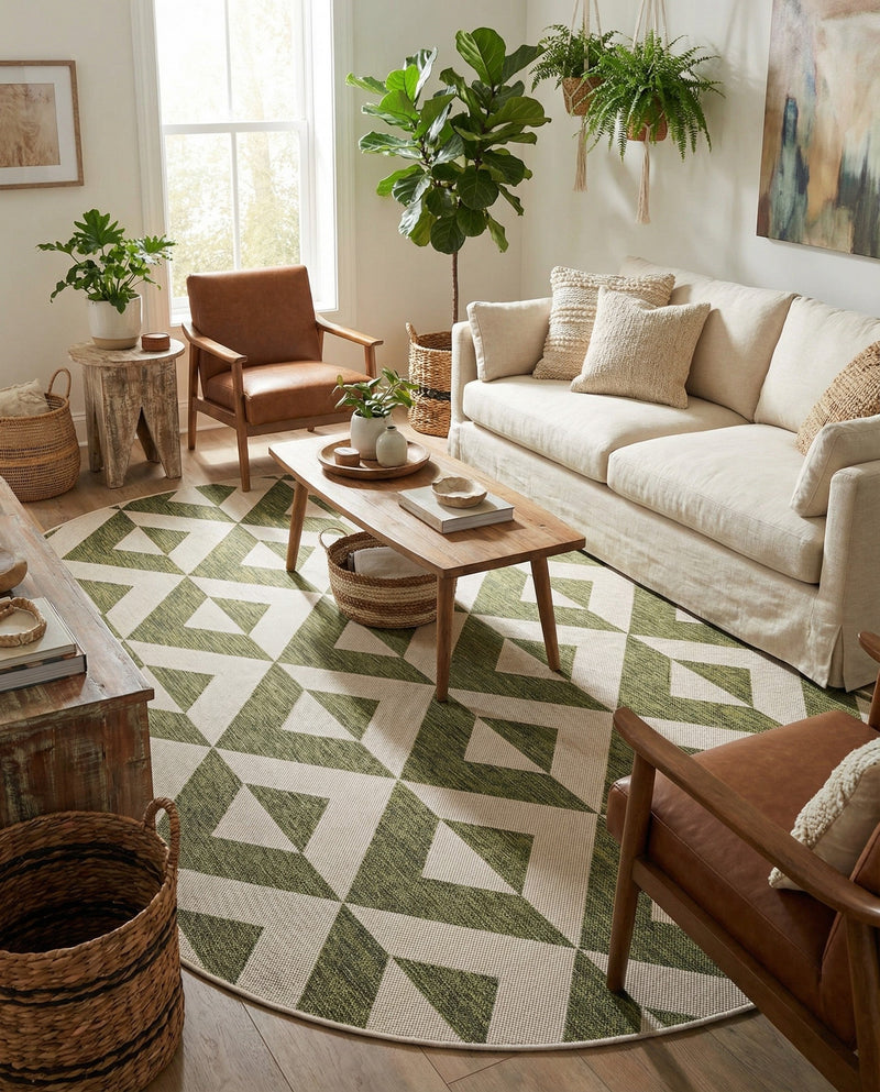 Urban Oasis Rugs Collection Area Rug -  Highrise (Green) Oval Green  lifestyle 29