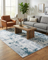Cathedral Elegance Collection Area Rug -  Basilica Rectangle Navy Blue  lifestyle 71