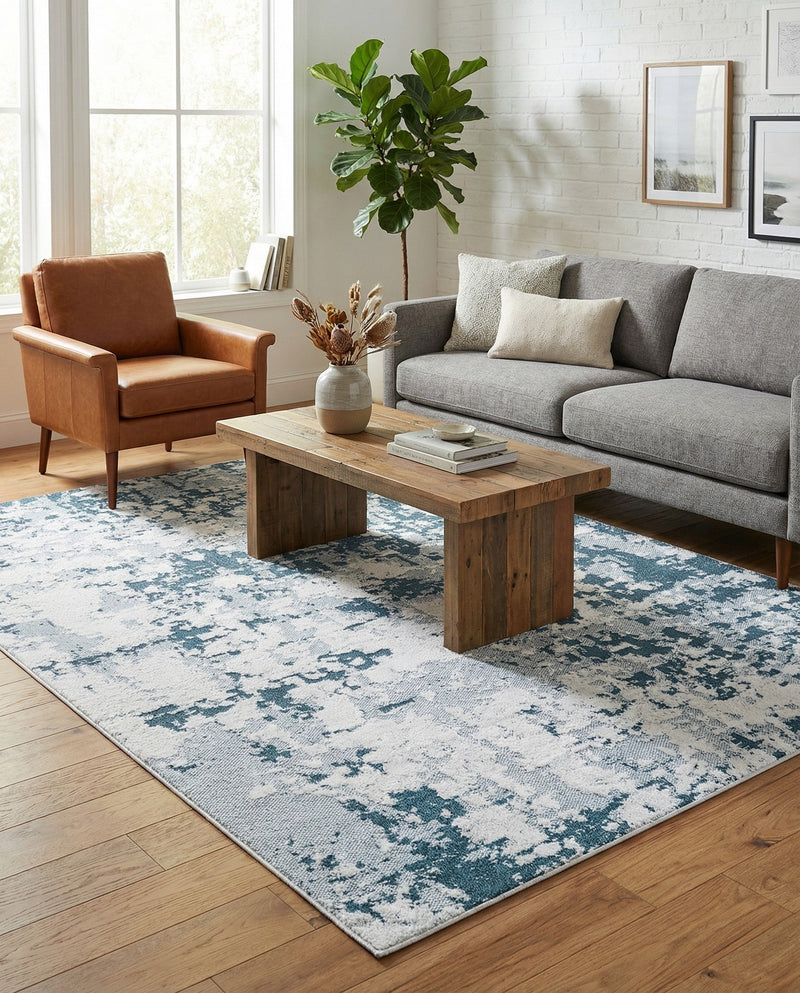 Cathedral Elegance Collection Area Rug -  Basilica Rectangle Navy Blue  lifestyle 71