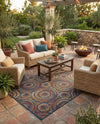 Coastal Terrace Collection Area Rug -  Lagoon Rectangle Multi  lifestyle 18