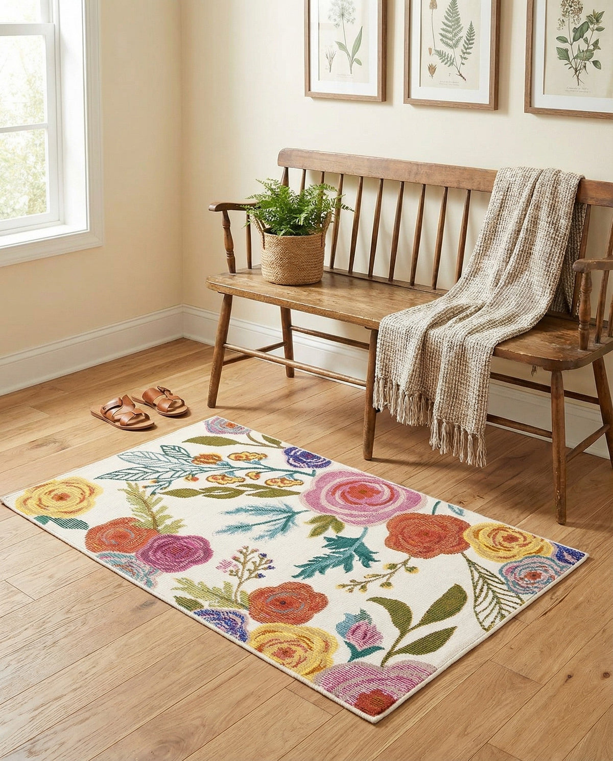 Meadow Breeze Collection Area Rug -  Petal Rectangle Ivory  lifestyle 25