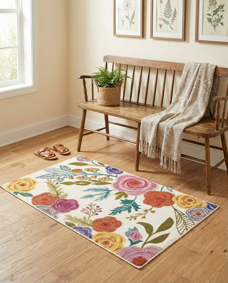 Meadow Breeze Collection Area Rug -  Petal Rectangle Ivory  lifestyle 25