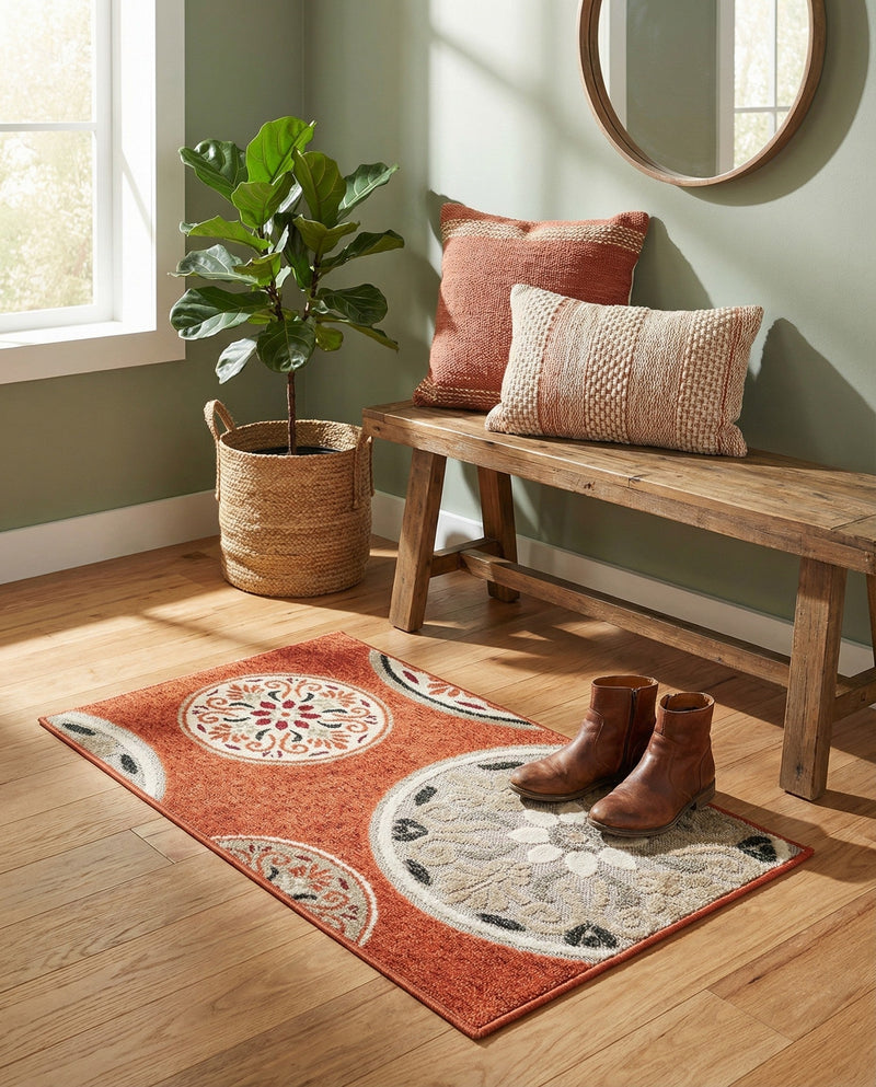 Urban Terrace Collection Area Rug -  Deck Rectangle Terracotta  lifestyle 36