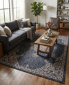 Patio Heritage Collection Area Rug -  Charleston (Charcoal Gray) Rectangle Charcoal Gray  lifestyle 11