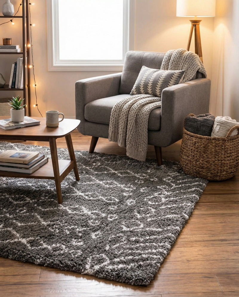 Casablanca Comfort Collection Area Rug -  Fez Rectangle Gray  lifestyle 10