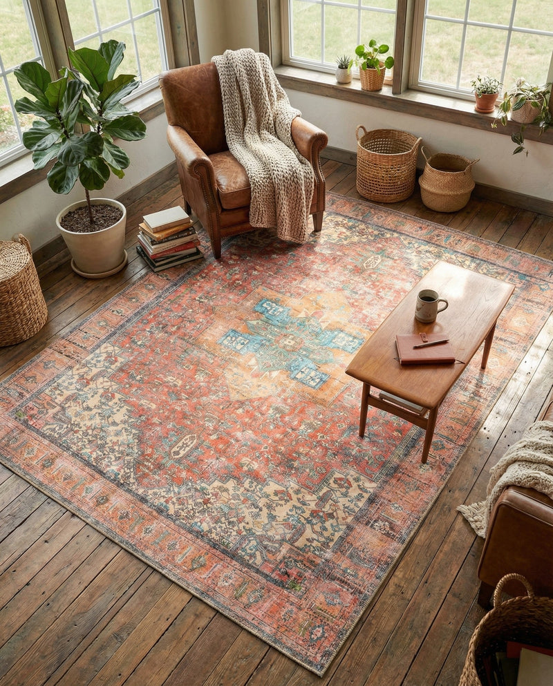 Heritage Elegance Collection Area Rug -  Windsor (Rust Red) Rectangle Rust Red  lifestyle 23
