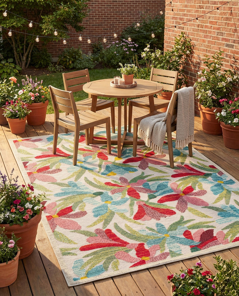Outdoor Marrakesh Collection Area Rug -  Midelt Rectangle Multi  lifestyle 22