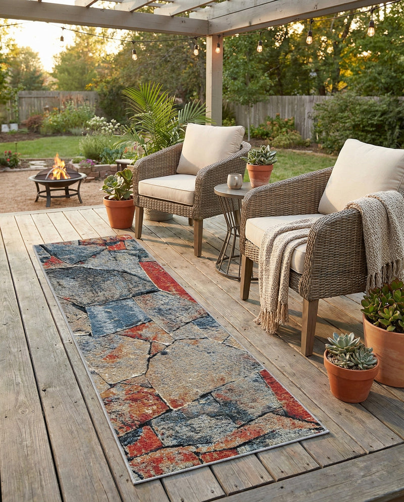Urban Terrace Collection Area Rug -  Boulevard Runner Multi  lifestyle 74