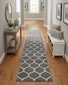 Trellis Mosaic Collection Area Rug -  Pergolatown (Dark Gray) Runner Dark Gray  lifestyle 50
