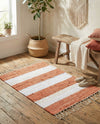Tassel Trail Collection Area Rug - Pathway (Coral and Ivory) Rectangle Coral and Ivory  lifestyle 14