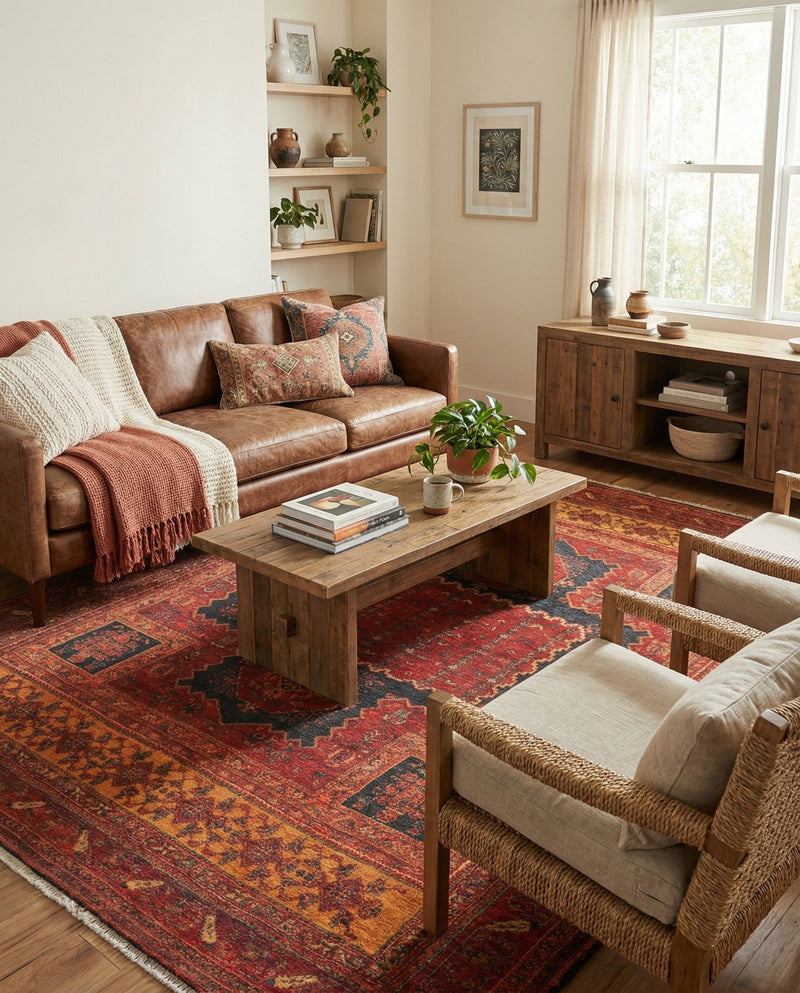 Bazaar Chic Collection Area Rug -  Taroudant Rectangle Rust Red  lifestyle 11