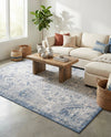 Tribal Terrace Treasures Collection Area Rug - Mayan Marina (Blue) Rectangle Blue  lifestyle 13