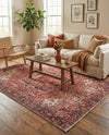 Bazaar Chic Collection Area Rug -  Essaouira Rectangle Rust Red  lifestyle 20