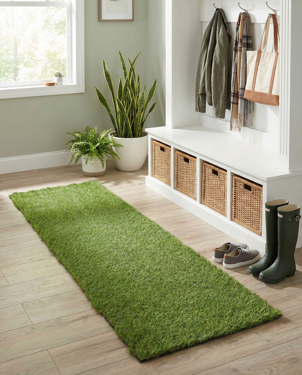Meadow Retreat Collection Area Rug - Glen Runner Green  lifestyle 136