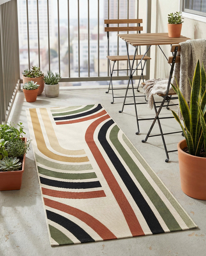 Urban Terrace Collection Area Rug -  Piazza Runner Multi  lifestyle 49