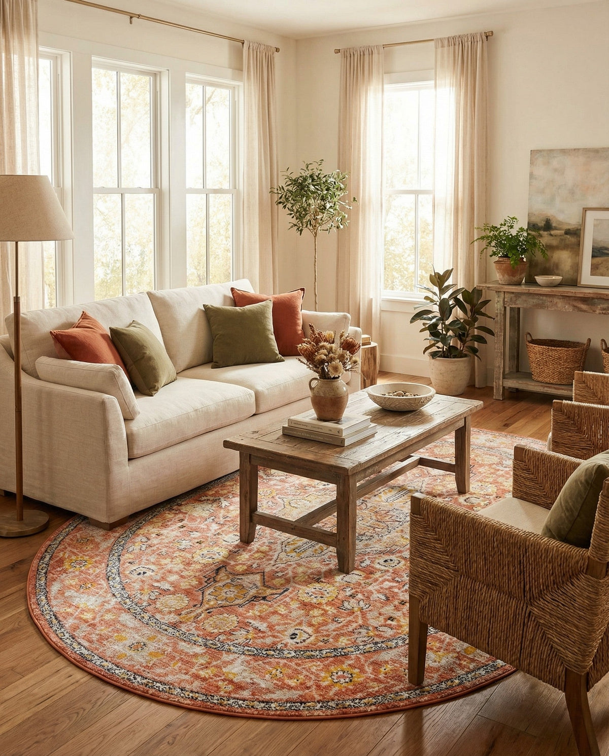 Seville Stripes Collection Area Rug - Cadiz (Brick Red) Oval Brick Red  lifestyle 71