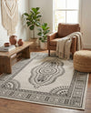 Patio Heritage Collection Area Rug -  Biloxi Rectangle White and Black  lifestyle 12