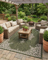 Patio Heritage Collection Area Rug -  Charleston (Green) Rectangle Green  lifestyle 6
