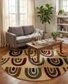 Bistro Lounge Collection Area Rug -  Breve Round Cream  lifestyle 50