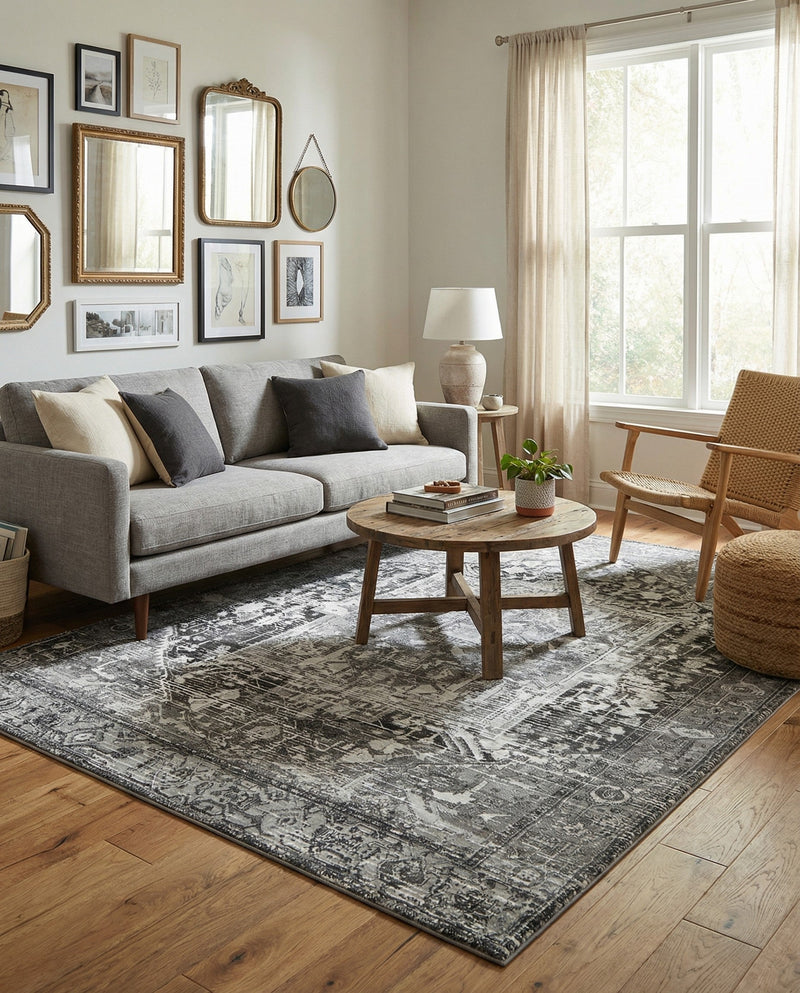 Casablanca Tapestry Collection Area Rug - Fes Rectangle Steel gray  lifestyle 39