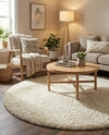 Plush Oasis Collection Area Rug - Serenity (Pure Ivory) Round Pure Ivory  lifestyle 38