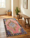 Heritage Elegance Collection Area Rug -  Winterthur (Pink) Runner Pink  lifestyle 59