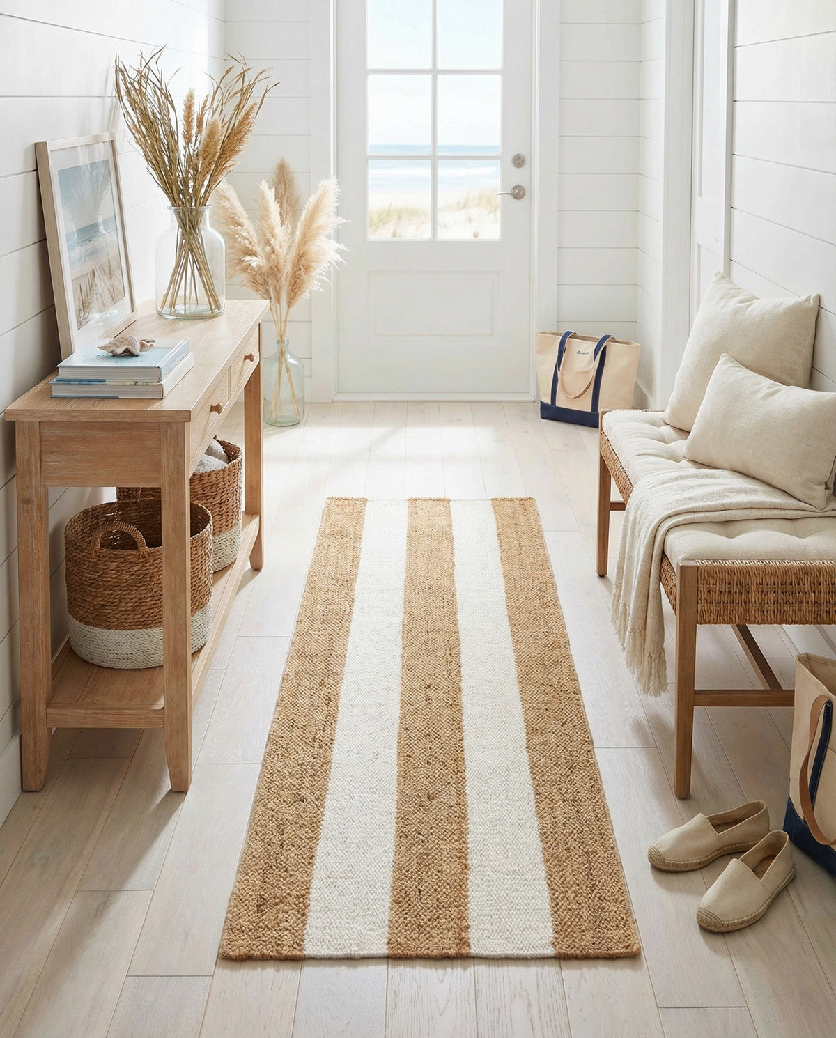 Martha's Vineyard Blueprints Collection Area Rug - Edgartown Runner Tan Sand  lifestyle 162
