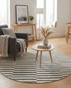 Soho Elegance Collection Area Rug -  Hudson (Dark Gray) Round Dark Gray  lifestyle 33