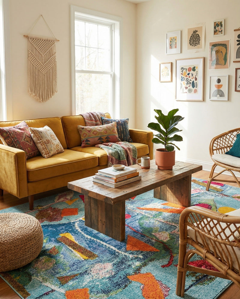 Colorburst Oasis Collection Area Rug -  Fresco Rectangle Aqua  lifestyle 15
