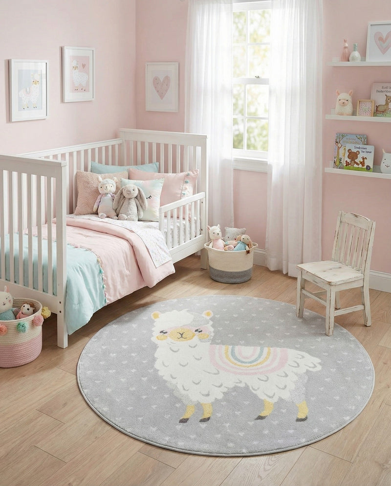Wonder Tykes Collection Area Rug -  Marvel Round Gray  lifestyle 53