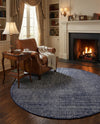 Berkshire Estate Collection Area Rug - Windsor (Blueberry) Round Blueberry  lifestyle 52
