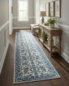 Charleston Elegance Collection Area Rug -  Seaport (White Blue) Runner White Blue  lifestyle 45