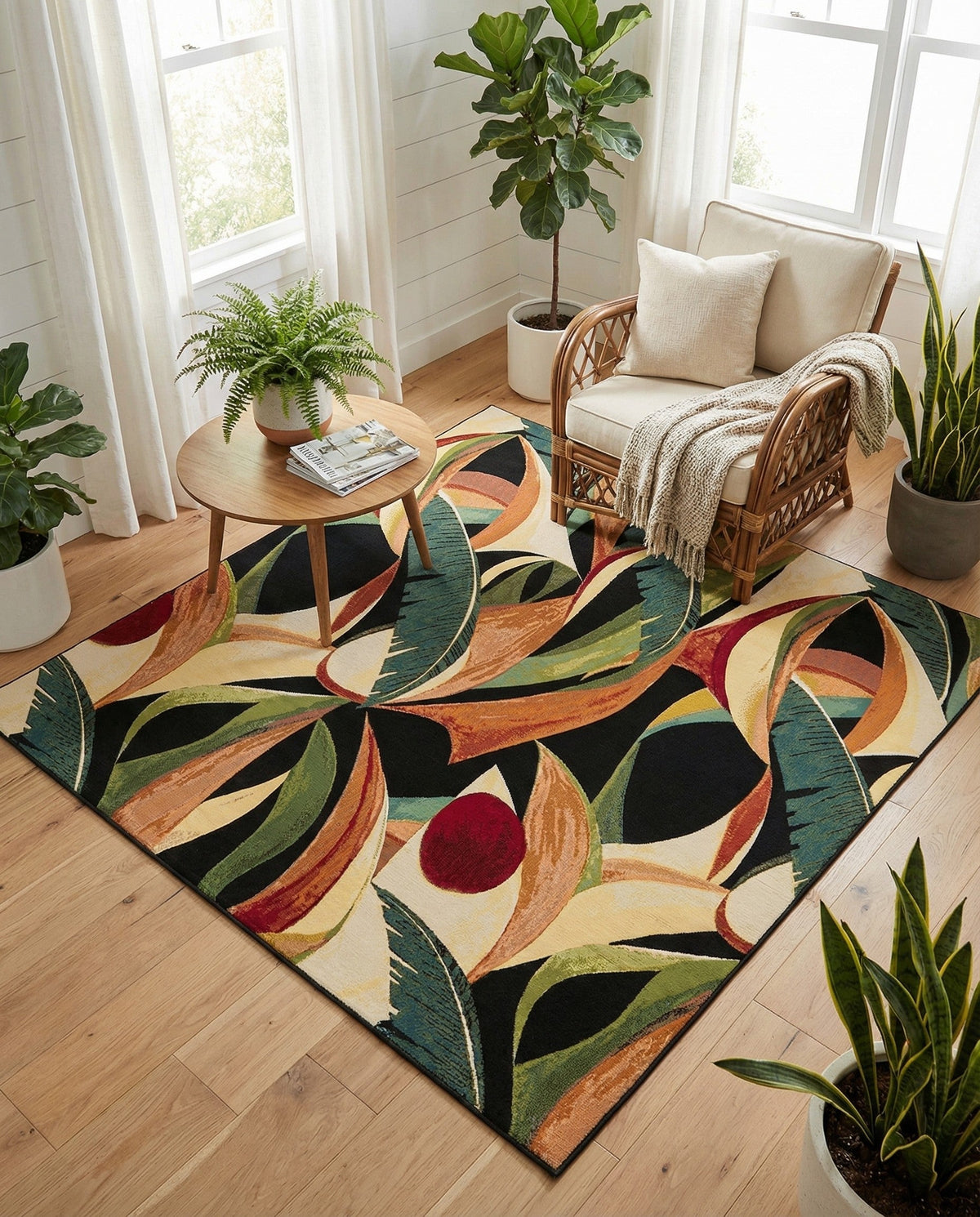 Seaside Blooms Collection Area Rug -  Tivoli Square Multi  lifestyle 91