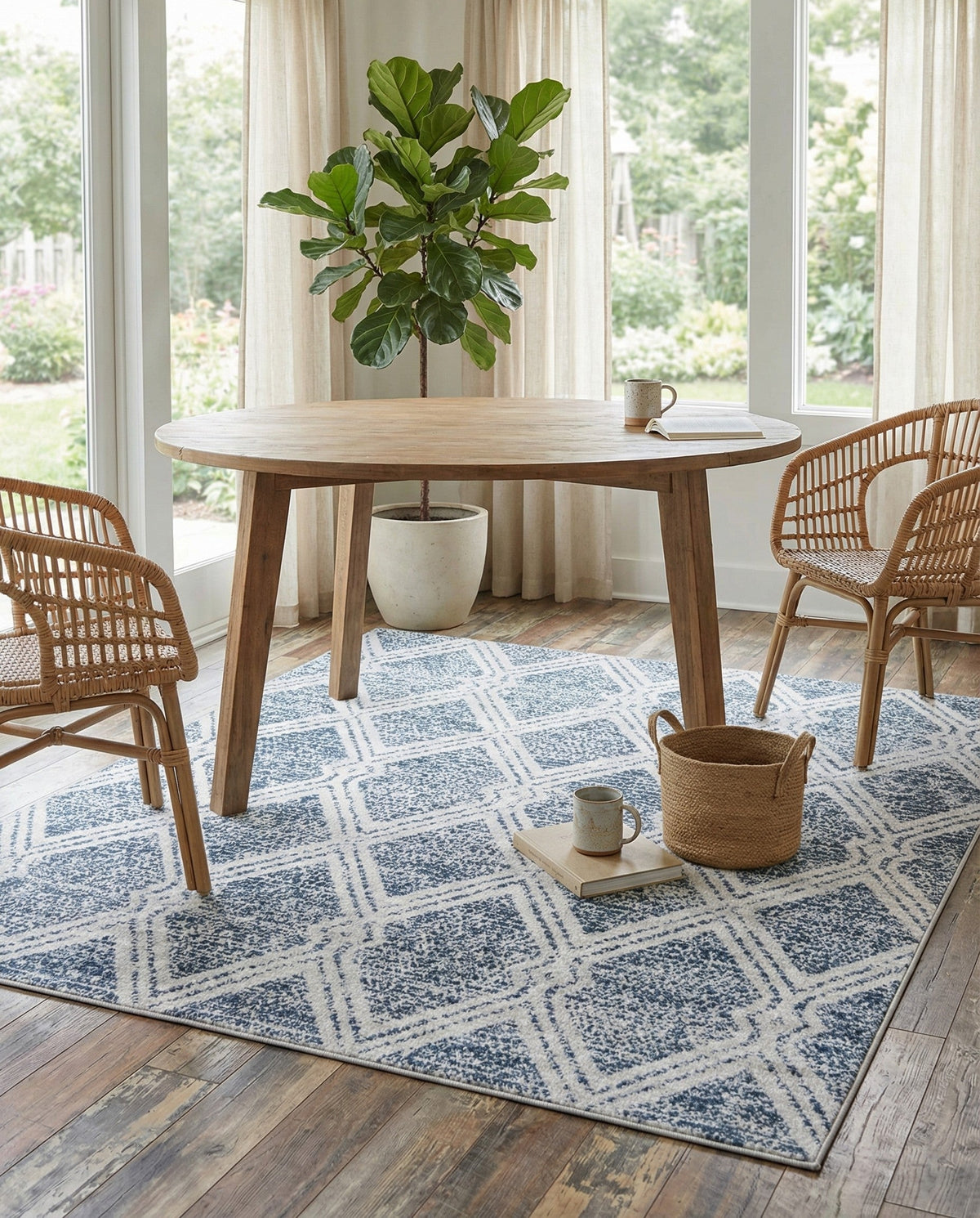 Aegean Elegance Washables Collection Area Rug -  Tinos Square Ivory  lifestyle 192
