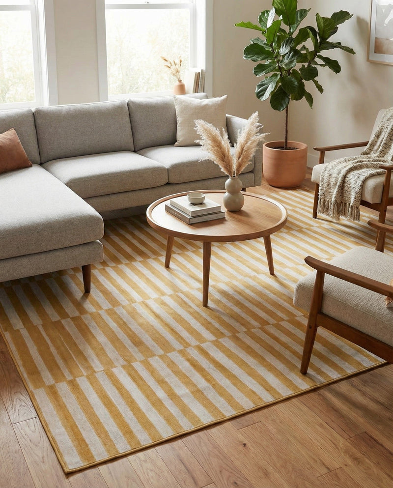 Soho Elegance Collection Area Rug -  Hudson (Yellow) Rectangle Yellow  lifestyle 12