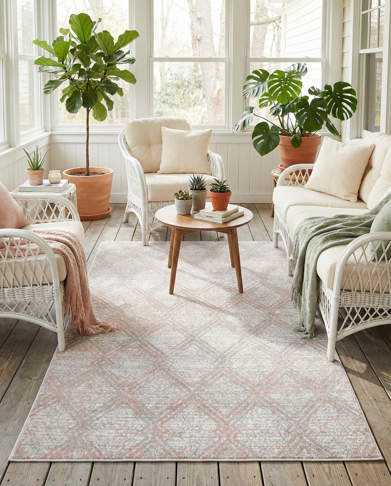 Aegean Elegance Washables Collection Area Rug -  Tinos Rectangle Rose Pink  lifestyle 18