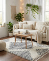 Tranquil Tides Shag Collection Area Rug -  Azure Rectangle White  lifestyle 15