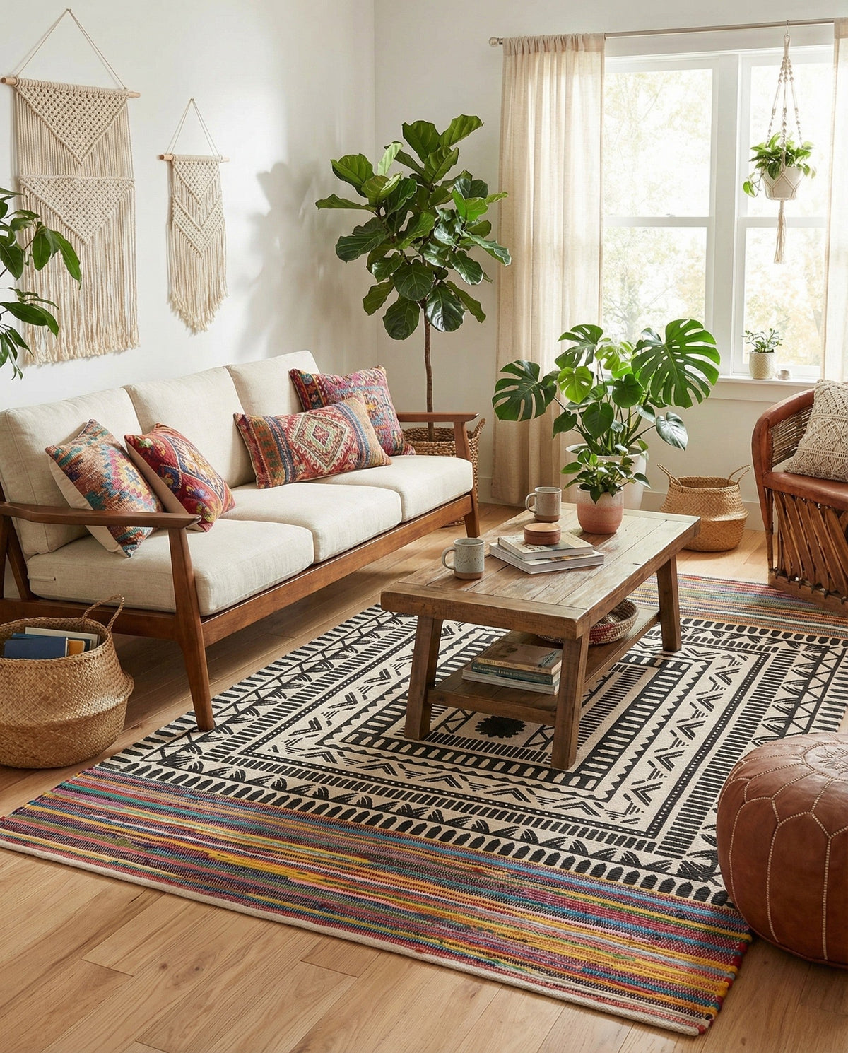 Thar Cotton Collection Area Rug -  Kovalam Rectangle Multi  lifestyle 10