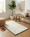 Monochrome Collection Area Rug -  Ash Rectangle Ivory White  lifestyle 12
