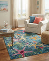 Sorrento Shores Collection Area Rug - Positano Rectangle Navy Blue  lifestyle 16