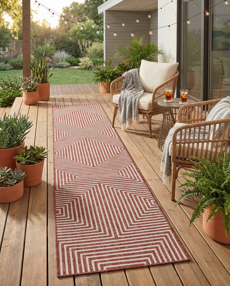 Urban Terrace Collection Area Rug -  Astoria (Rust Red) Runner Rust Red  lifestyle 40