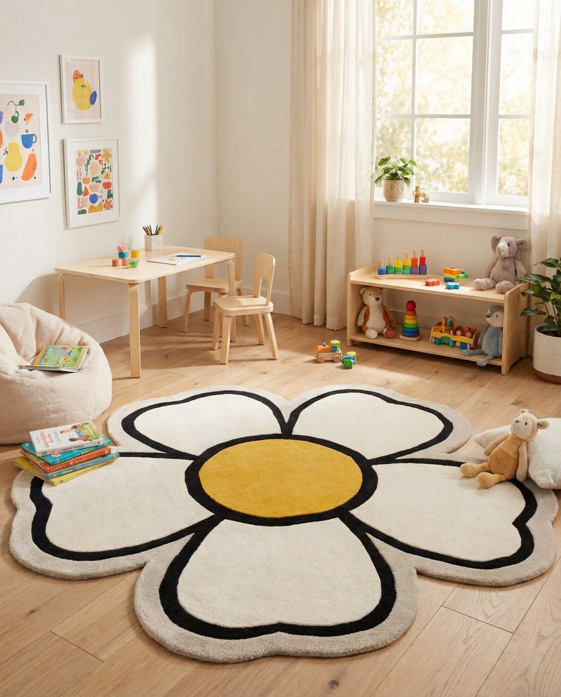 Whimsy Wonders Wool Collection Area Rug -  Arctic Round Ivory  lifestyle 13