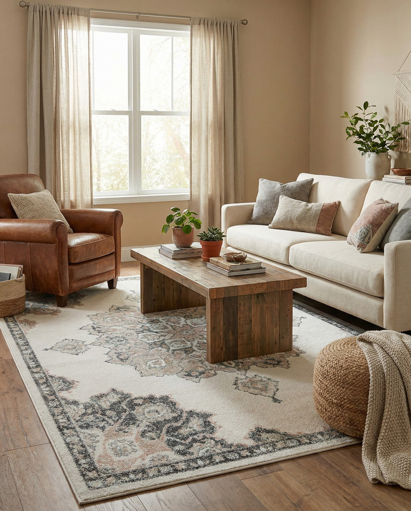 Beverly Grove Collection Area Rug - Melrose (Ivory) Rectangle Ivory  lifestyle 9